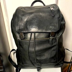 Coach Black Leather Manhattan Backpack